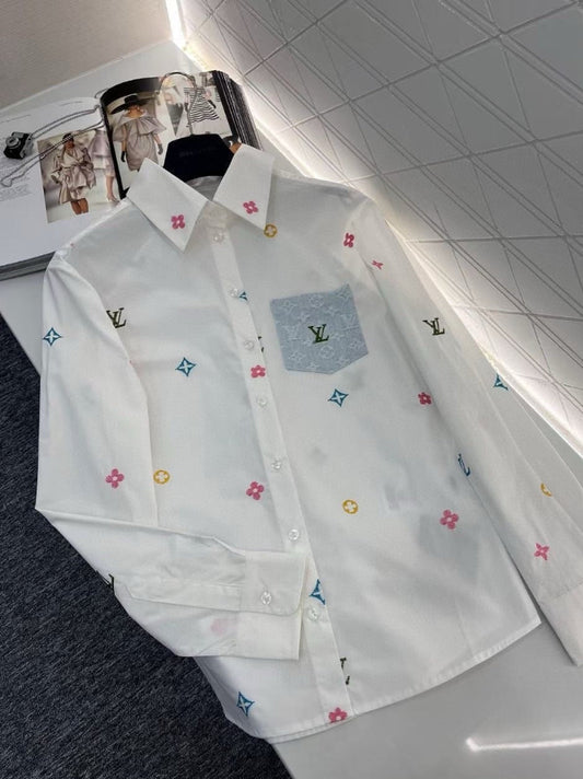 Colorful Logo Embroidered Shirt