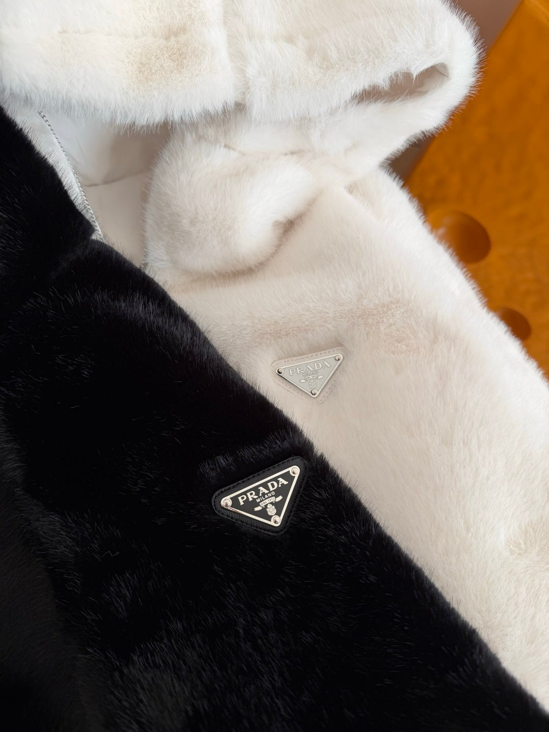 Hooded eco-friendly faux fur coat