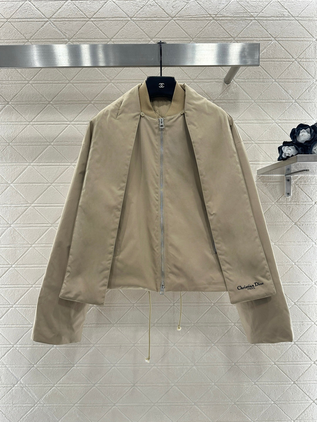 Scarf-collar padded cotton jacket