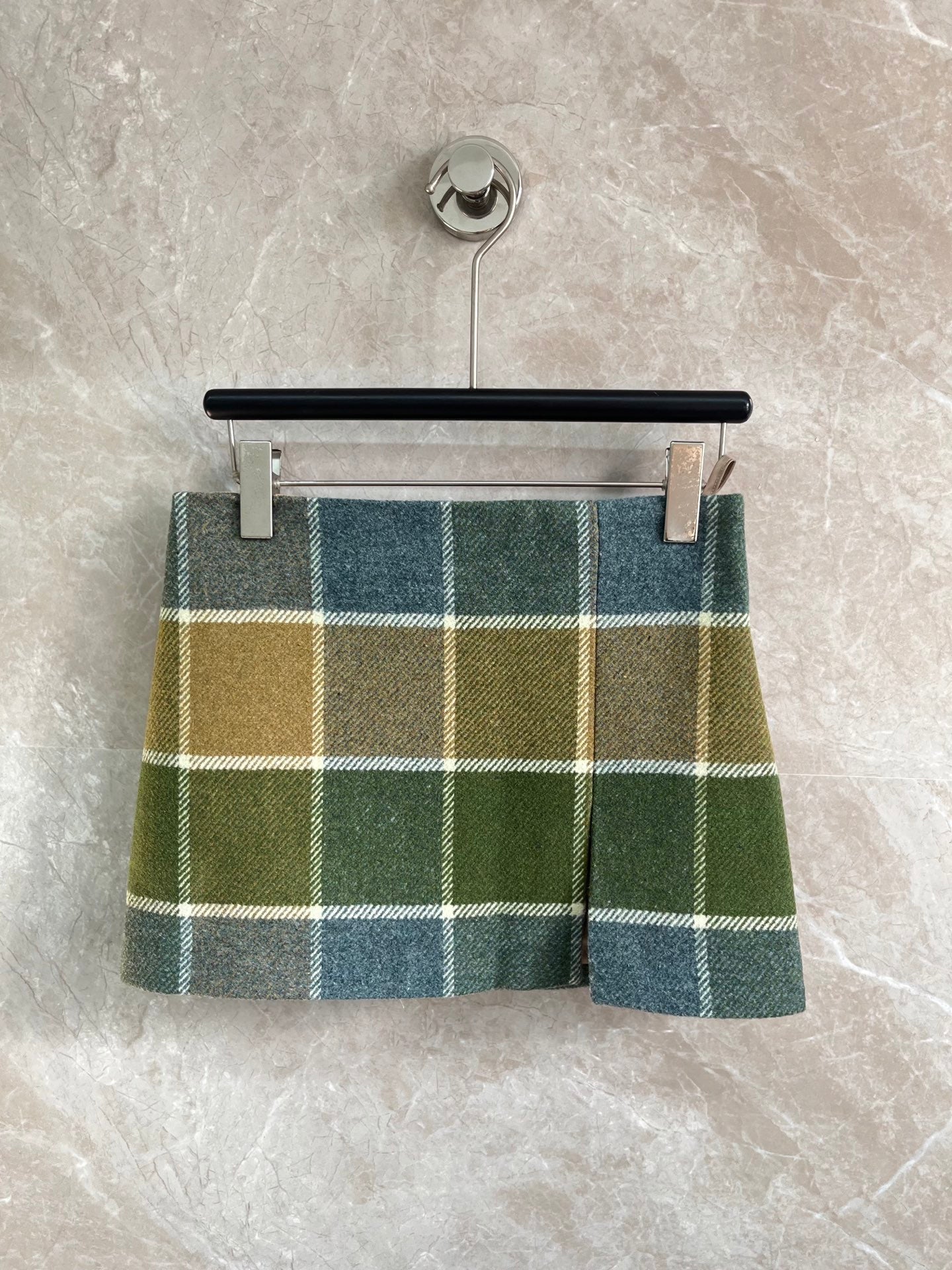 New checkered split-hem mini skirt