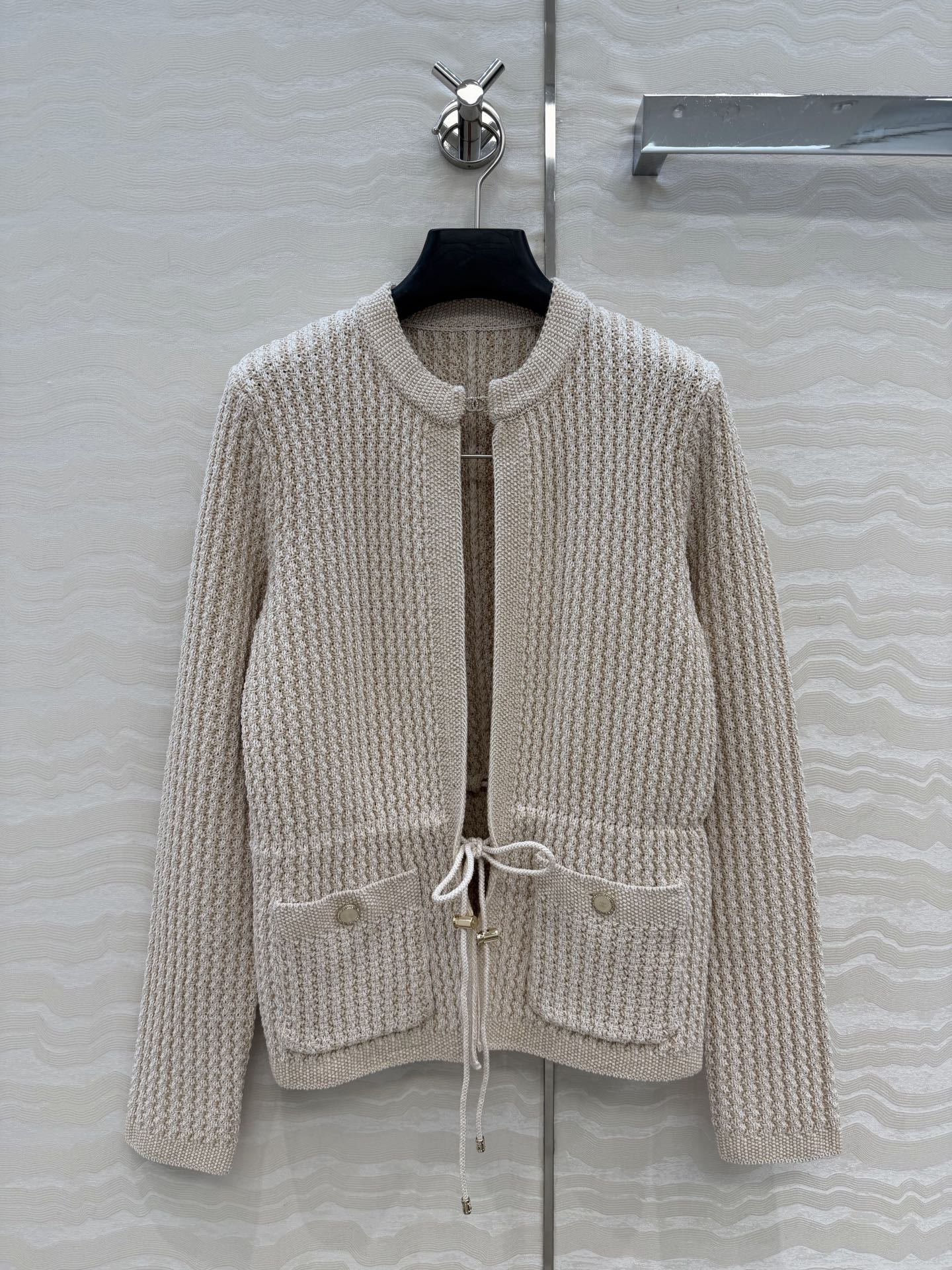 Rhinestone-embellished button-down cardigan jacket