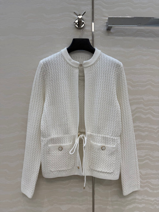 Rhinestone-embellished button-down cardigan jacket