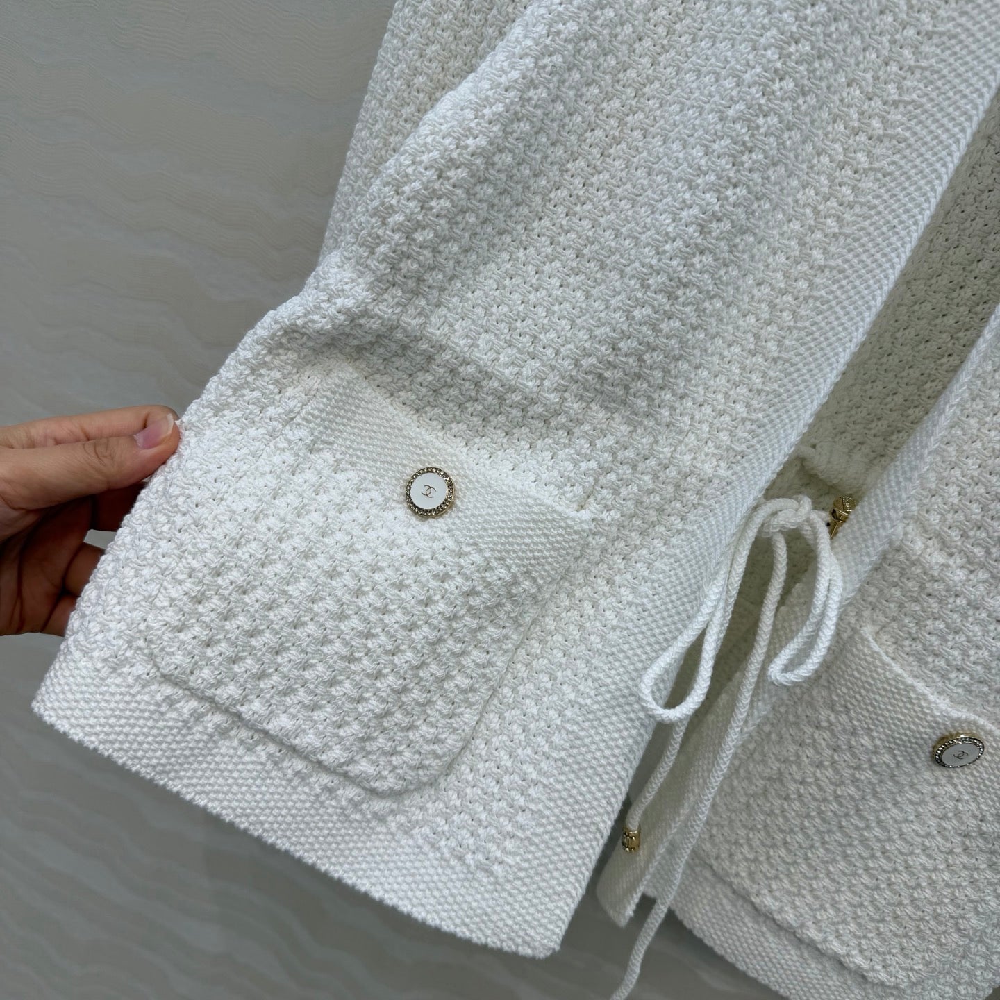Rhinestone-embellished button-down cardigan jacket