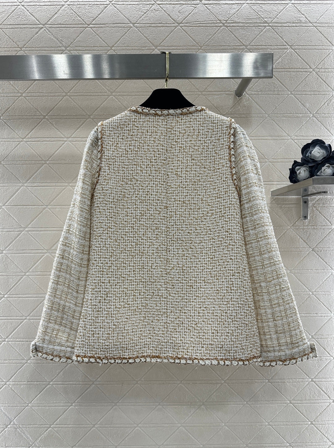 Bound-edge faux two-piece jacket
