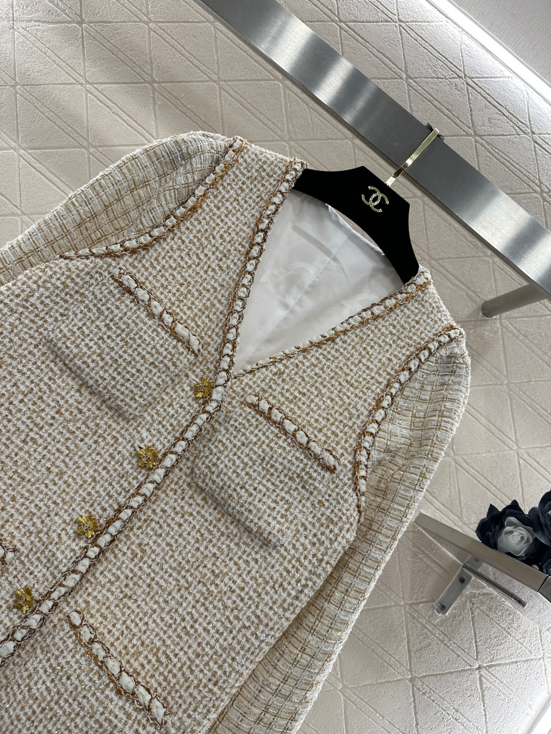 Bound-edge faux two-piece jacket