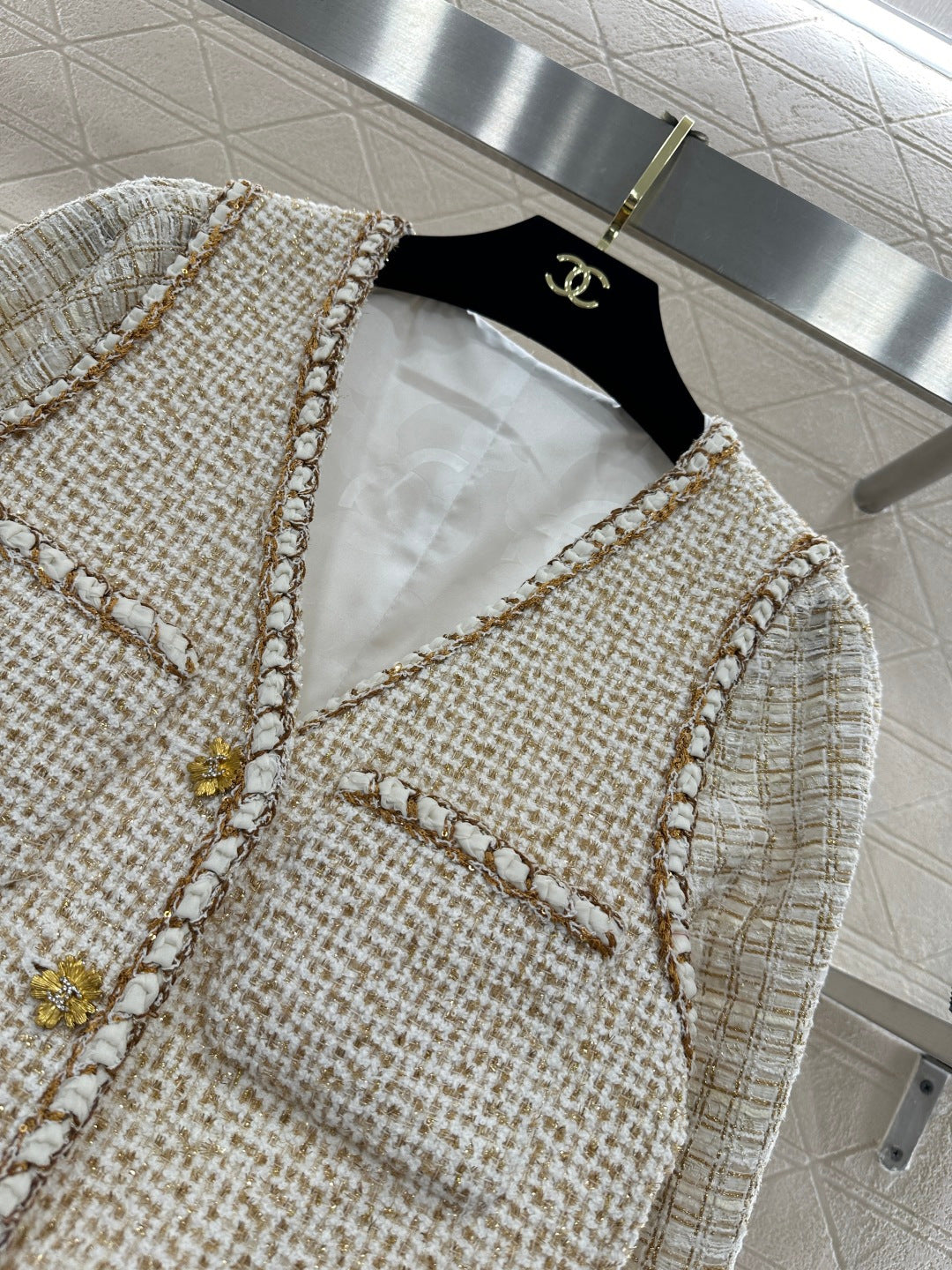 Bound-edge faux two-piece jacket