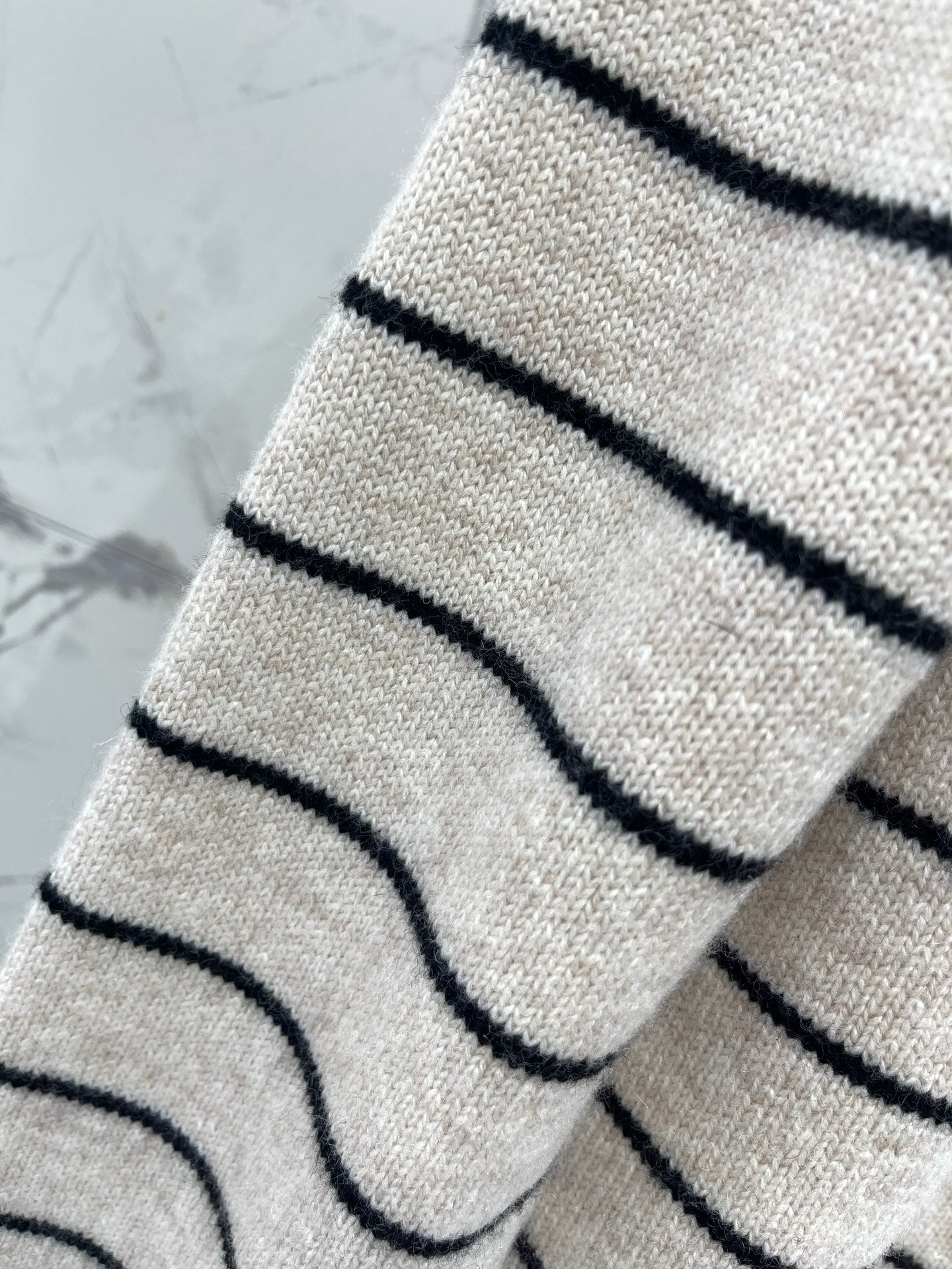 Striped wool crew neck sweater