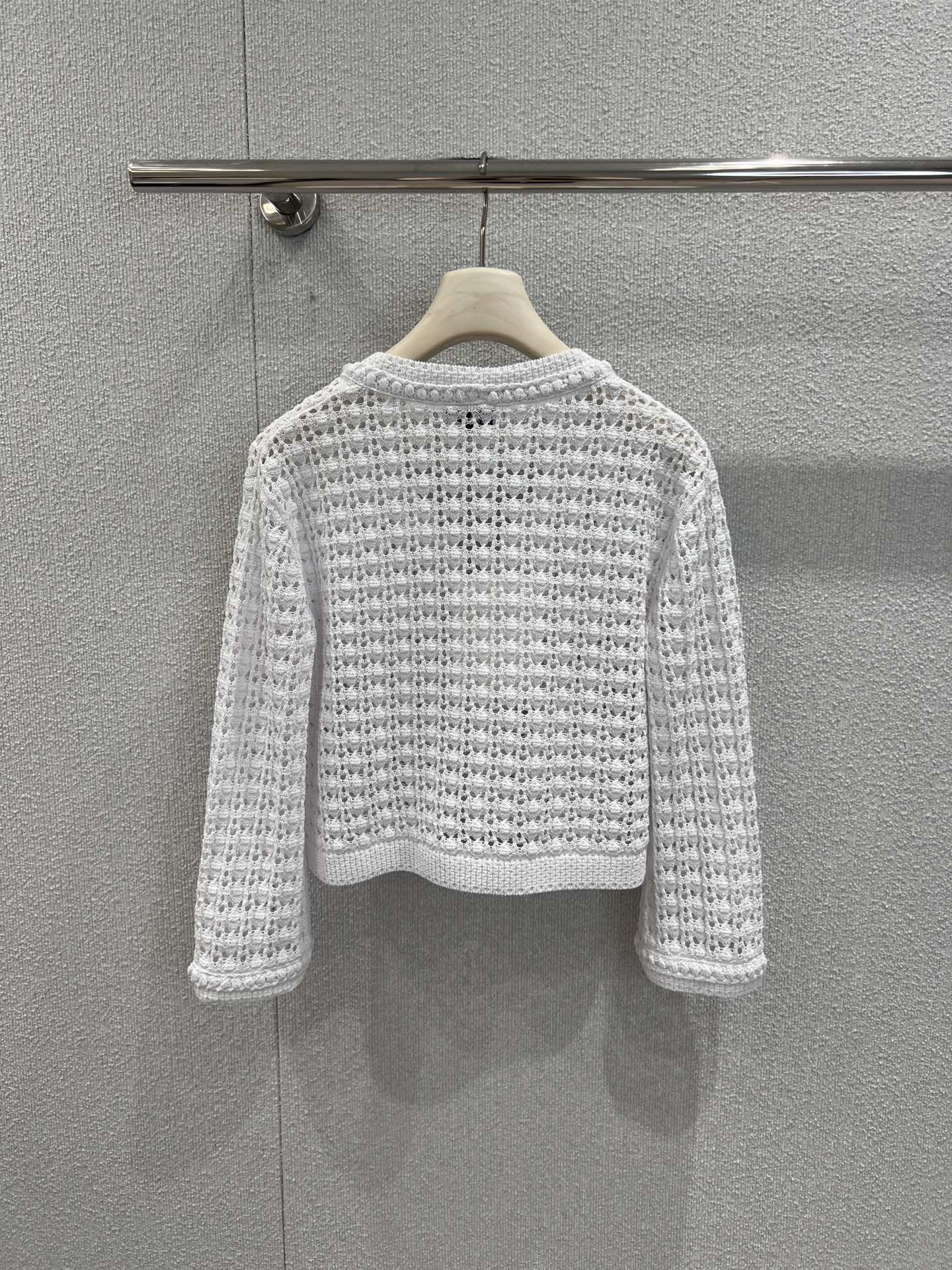 Openwork crochet knit cardigan