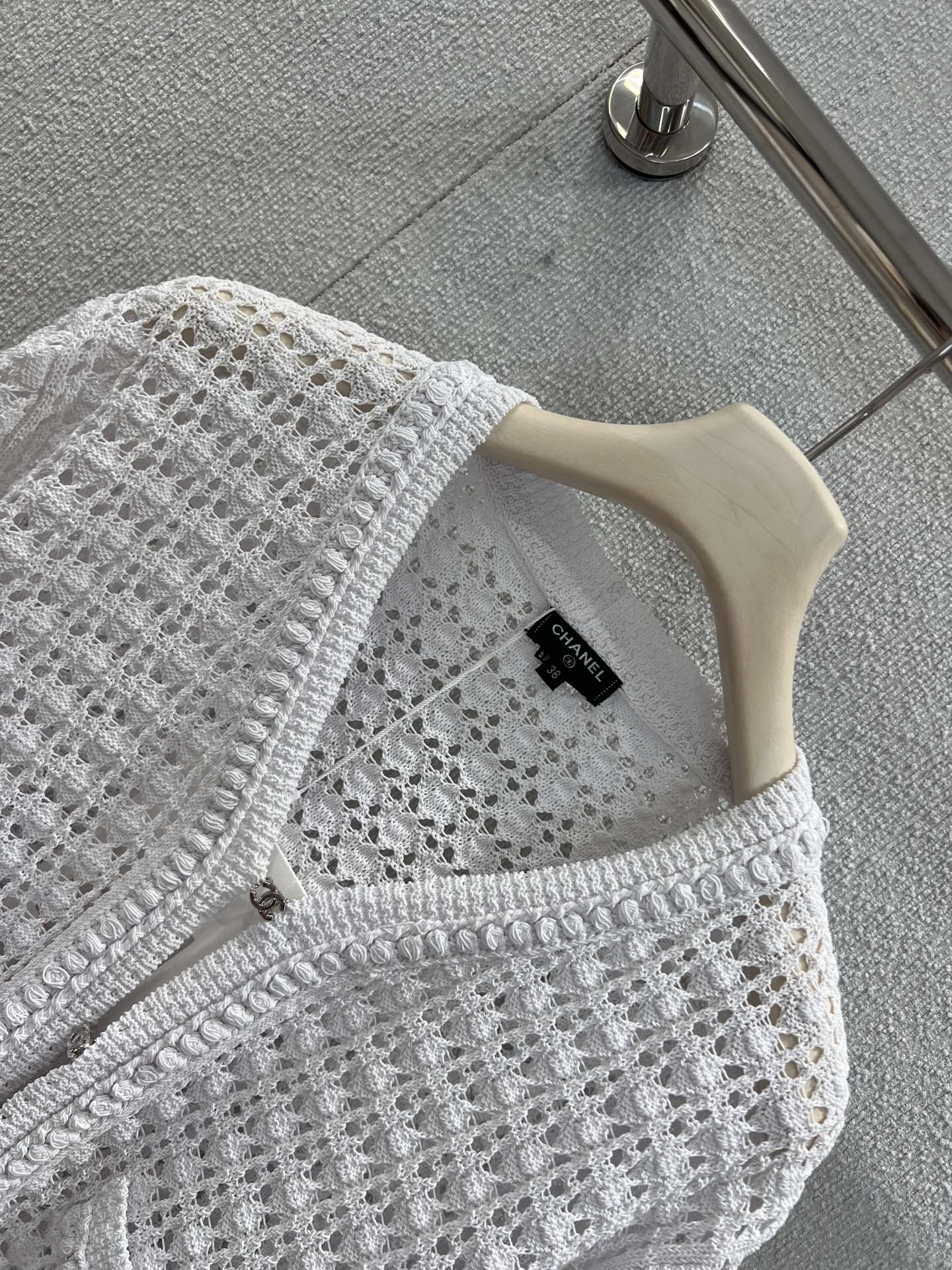 Openwork crochet knit cardigan