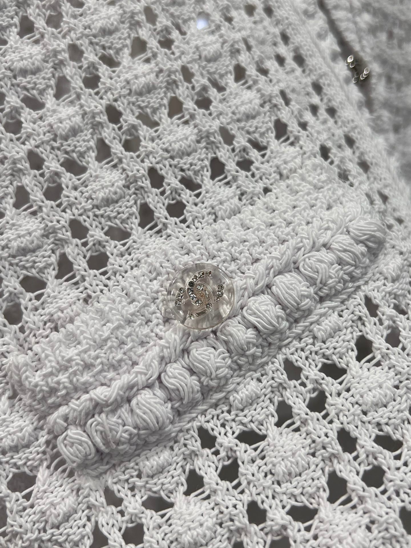 Openwork crochet knit cardigan