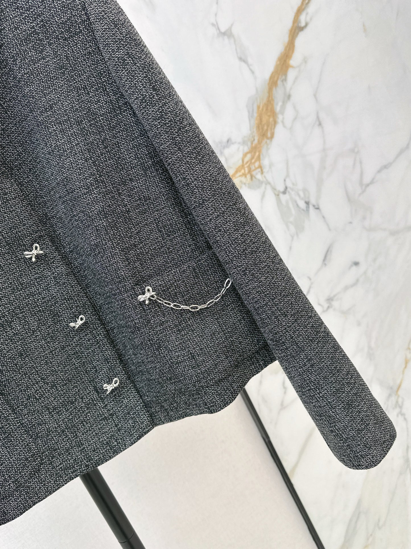 New gray jacket with chain embellishments