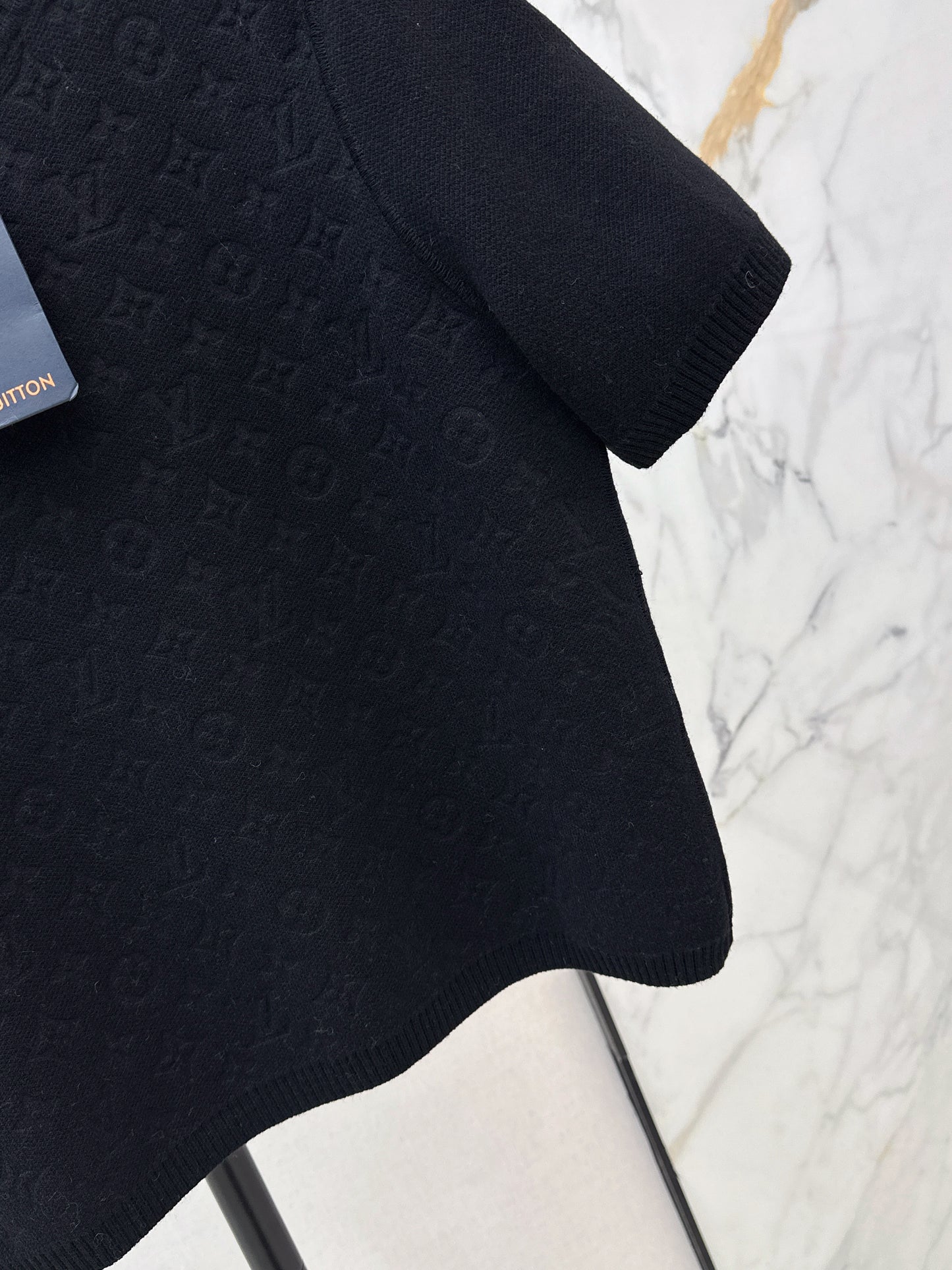 Jacquard monogram knit short-sleeved shirt
