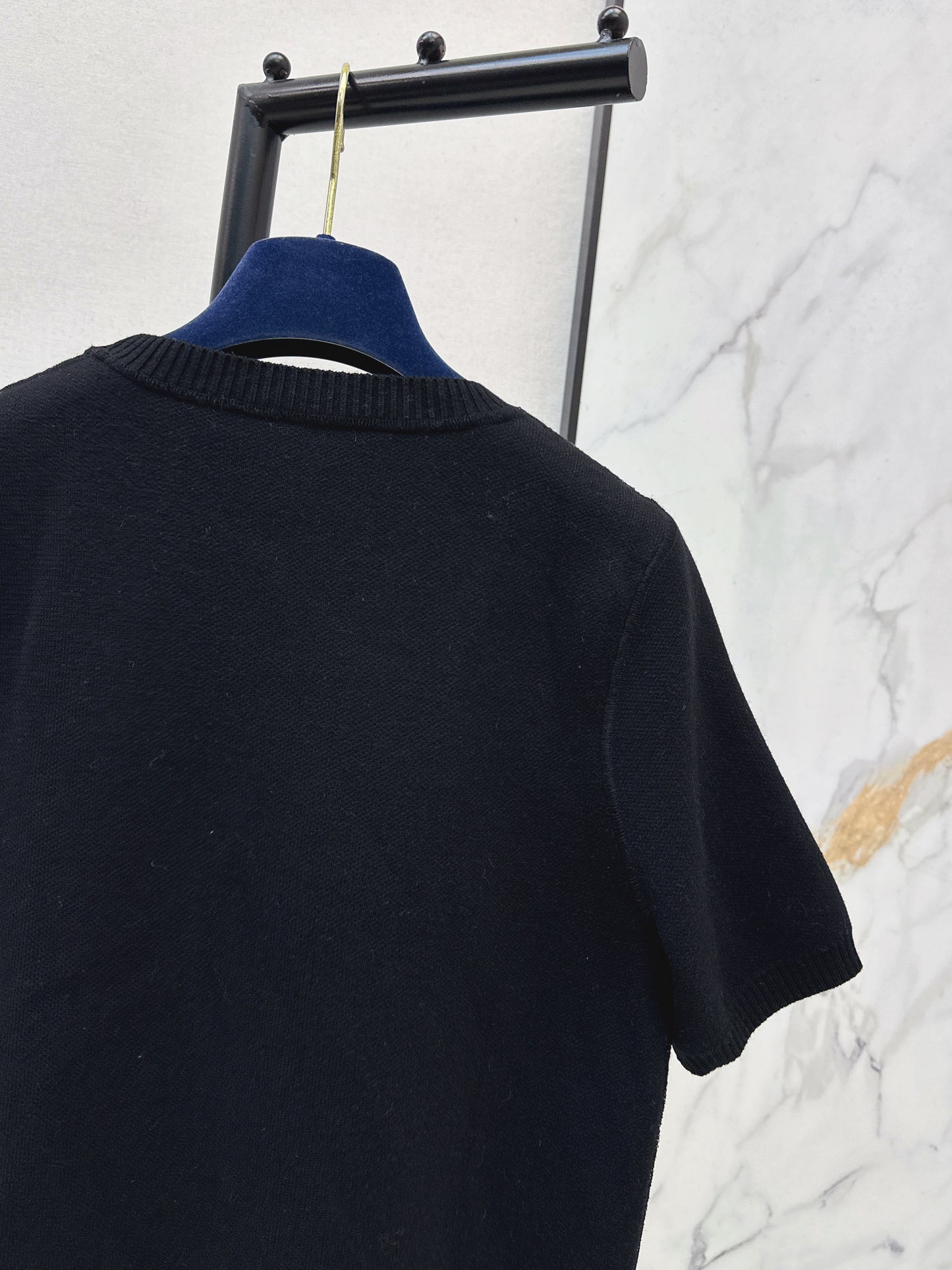 Jacquard monogram knit short-sleeved shirt