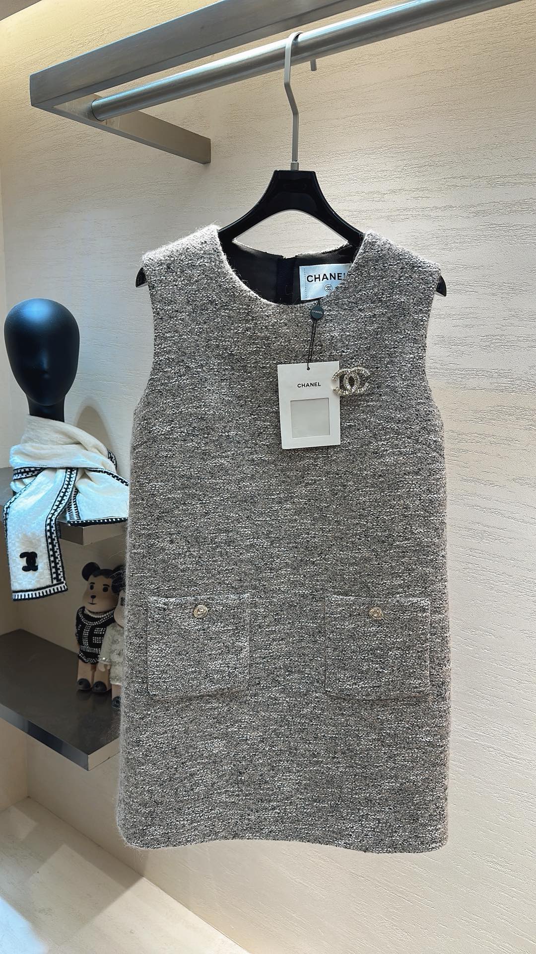 Tweed sleeveless dress
