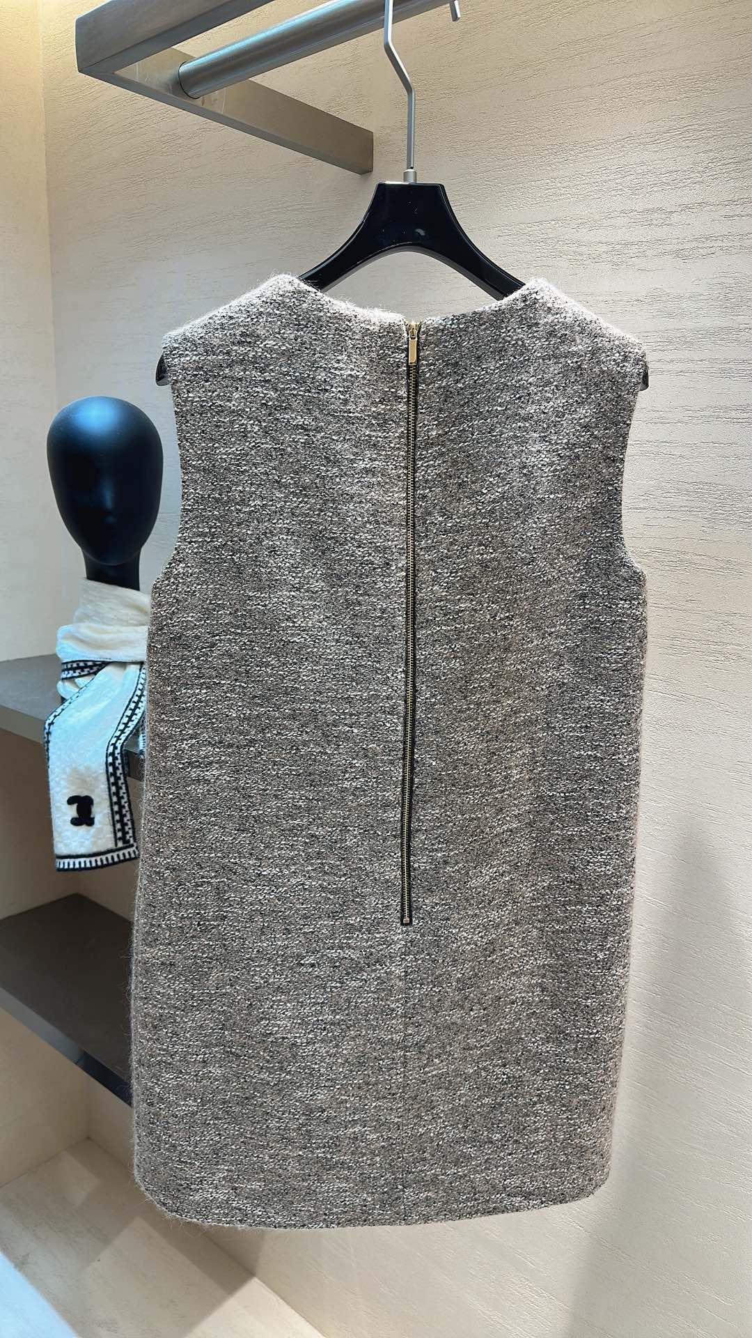 Tweed sleeveless dress