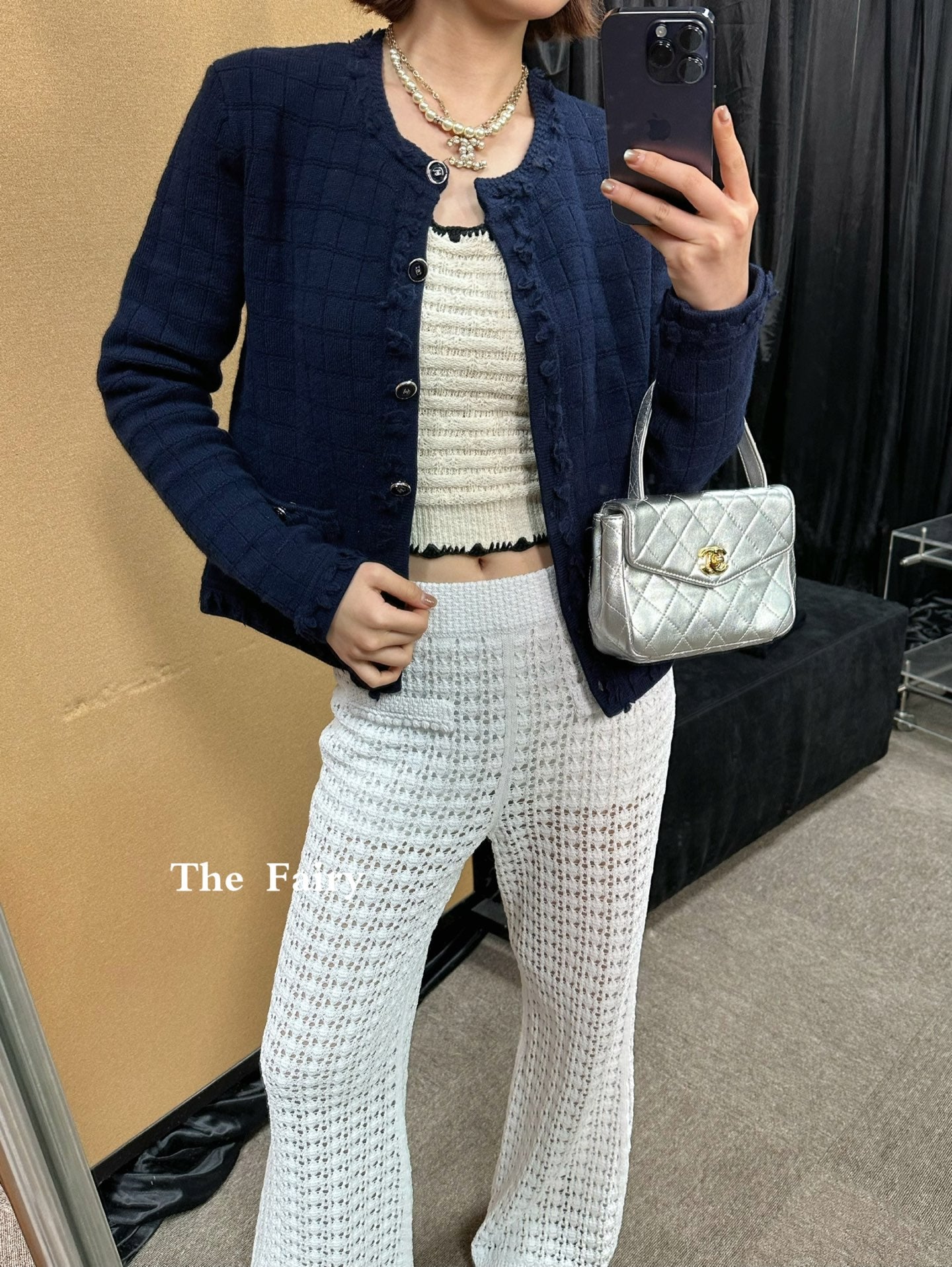 26. Cashmere and wool crew neck cardigan