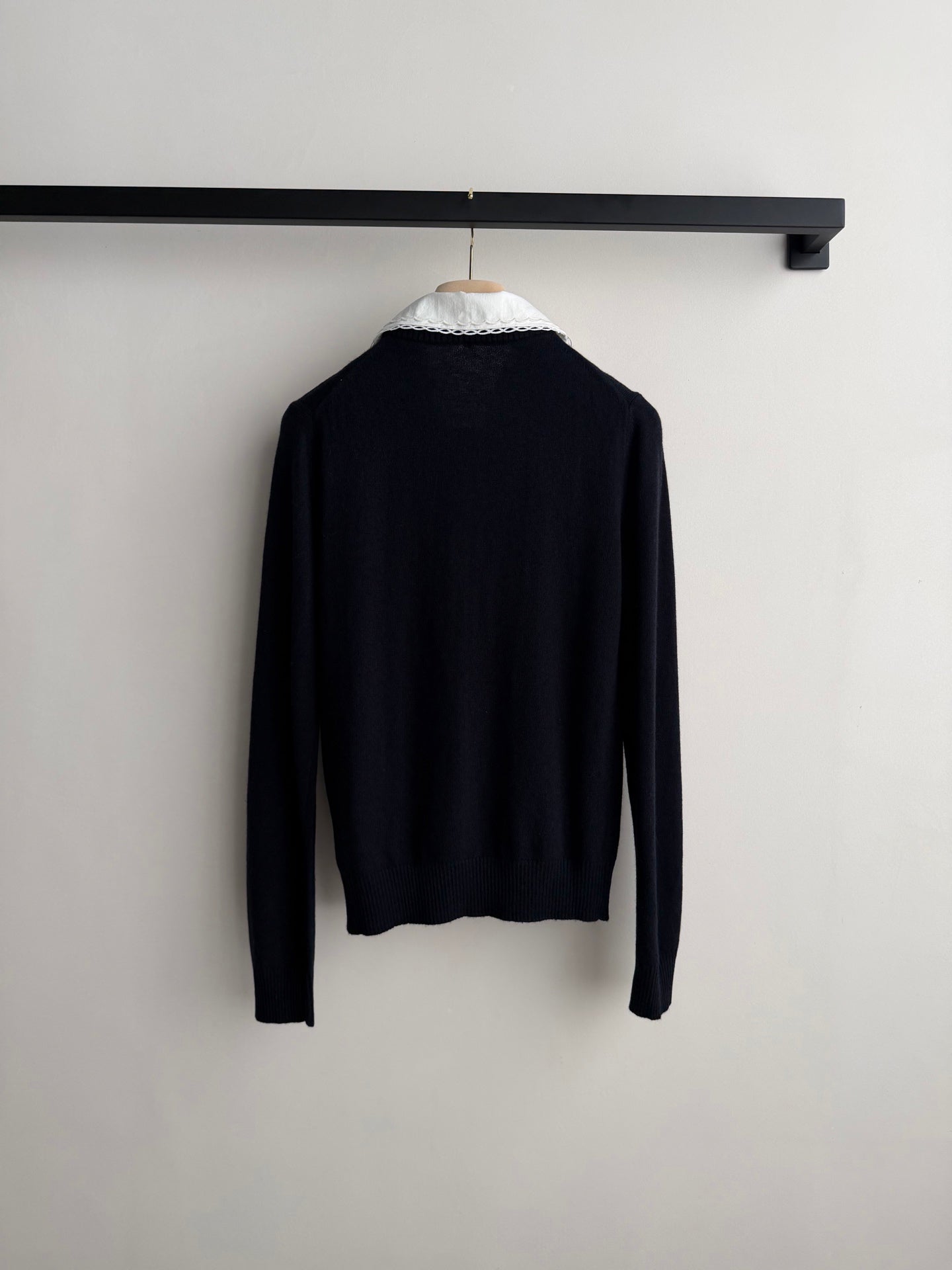26 Detachable lace shirt collar knit cardigan