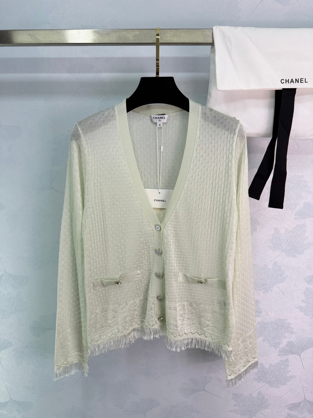 26 New Light Green Knitted Cardigan