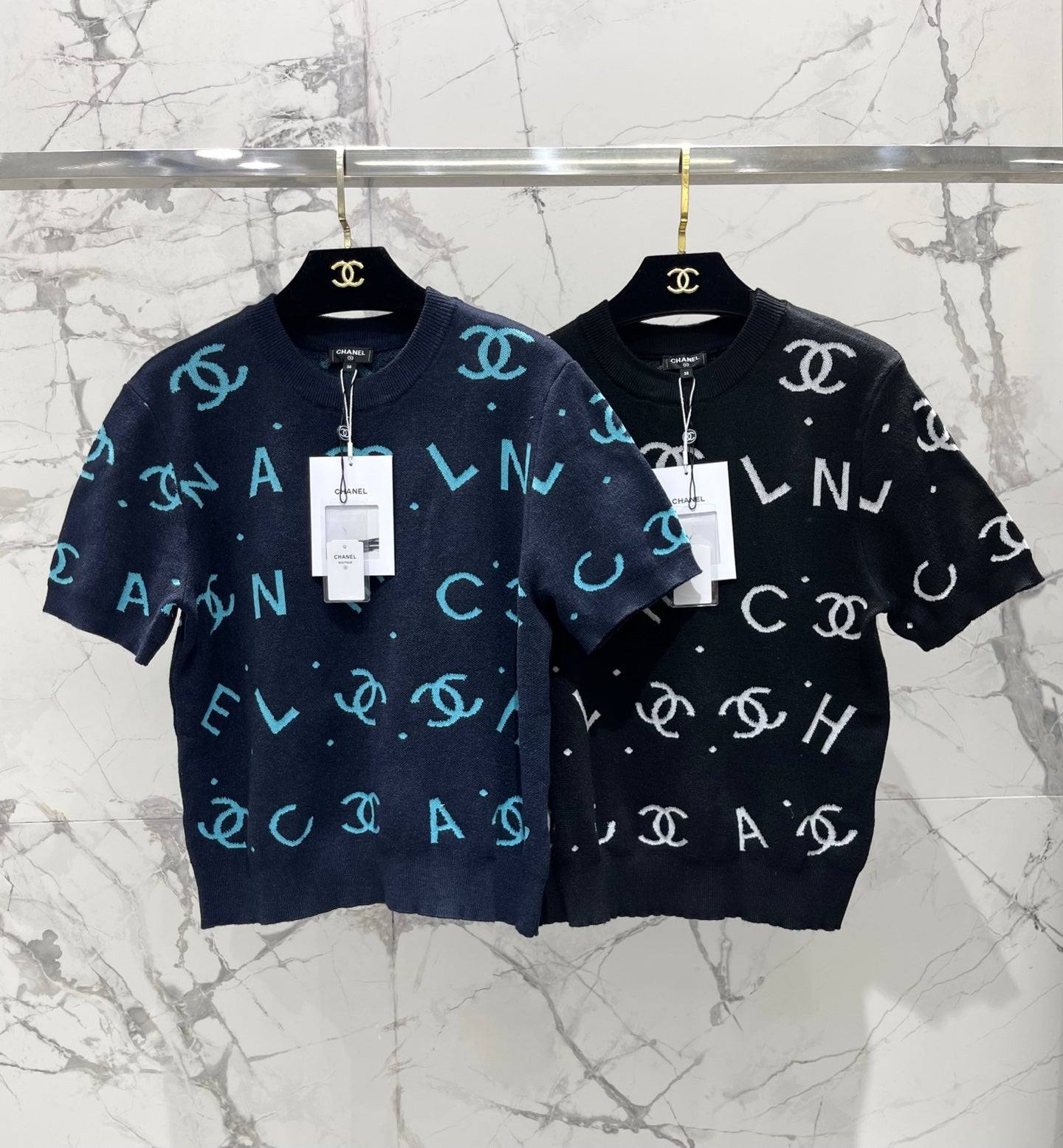 2026 New Printed Letter Knit Short-Sleeve T-Shirt