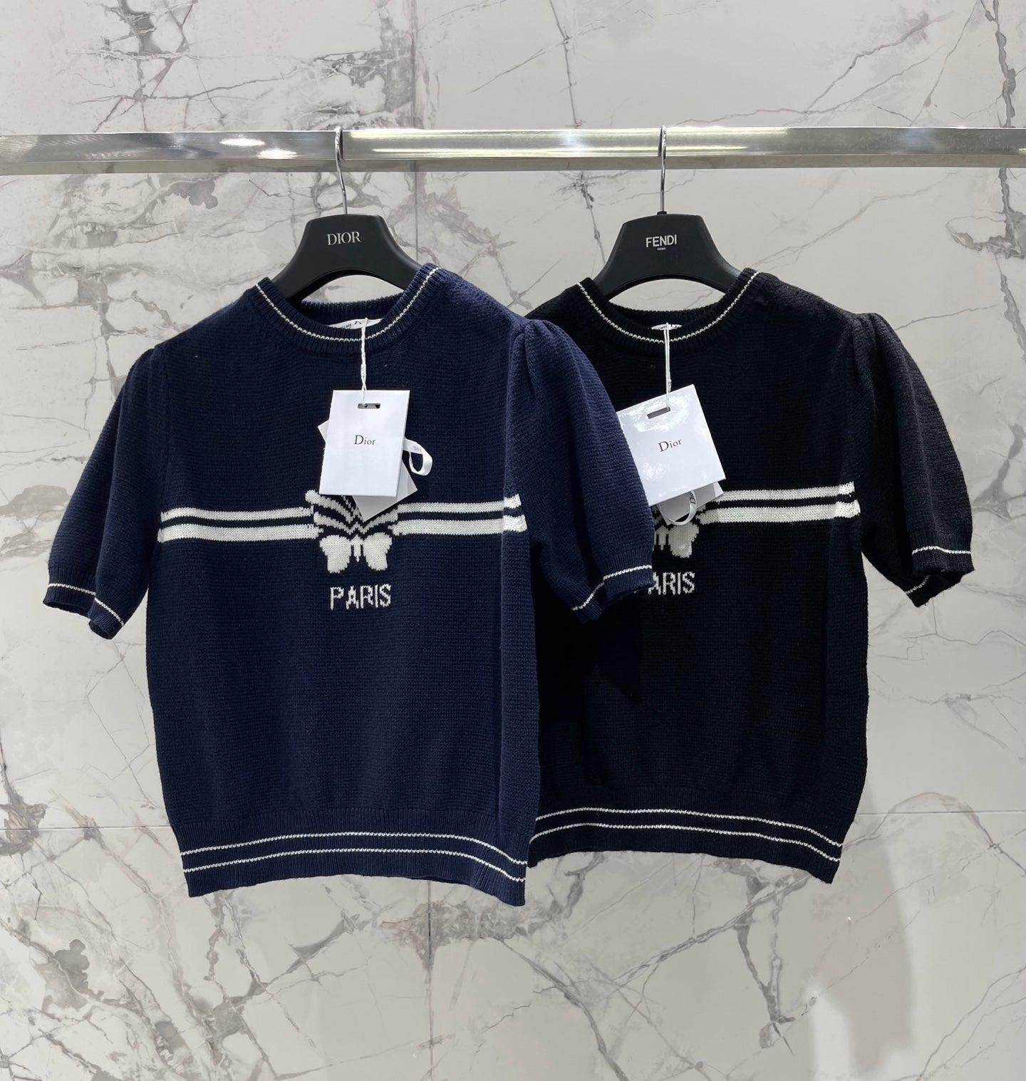 26 Wool Jacquard Butterfly Short Sleeve