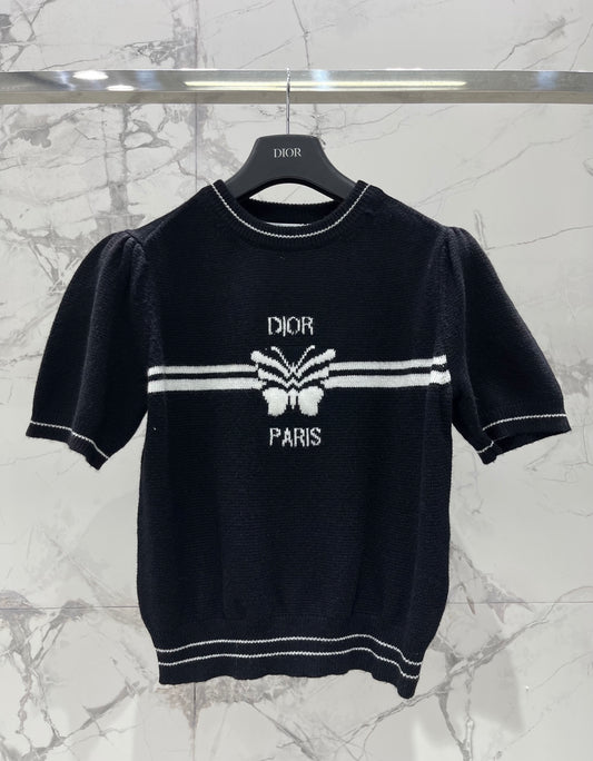 26 Wool Jacquard Butterfly Short Sleeve