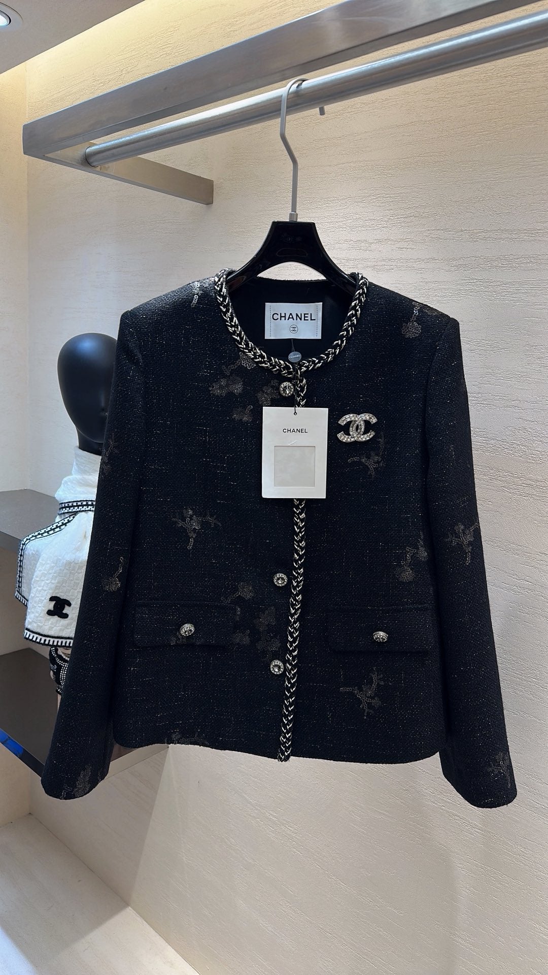 26 Black and Gold Thread Tweed Jacket