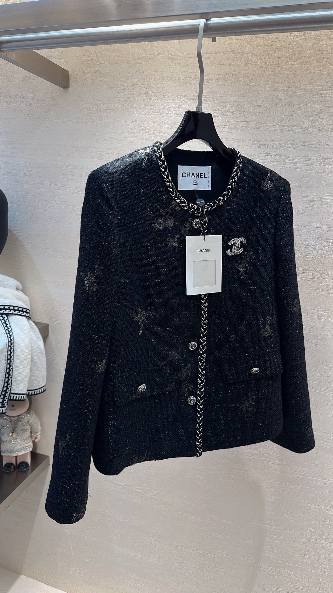 26 Black and Gold Thread Tweed Jacket