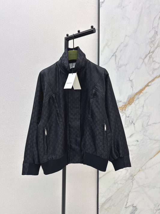 26 New Logo Jacquard Fabric Stand Collar Jacket