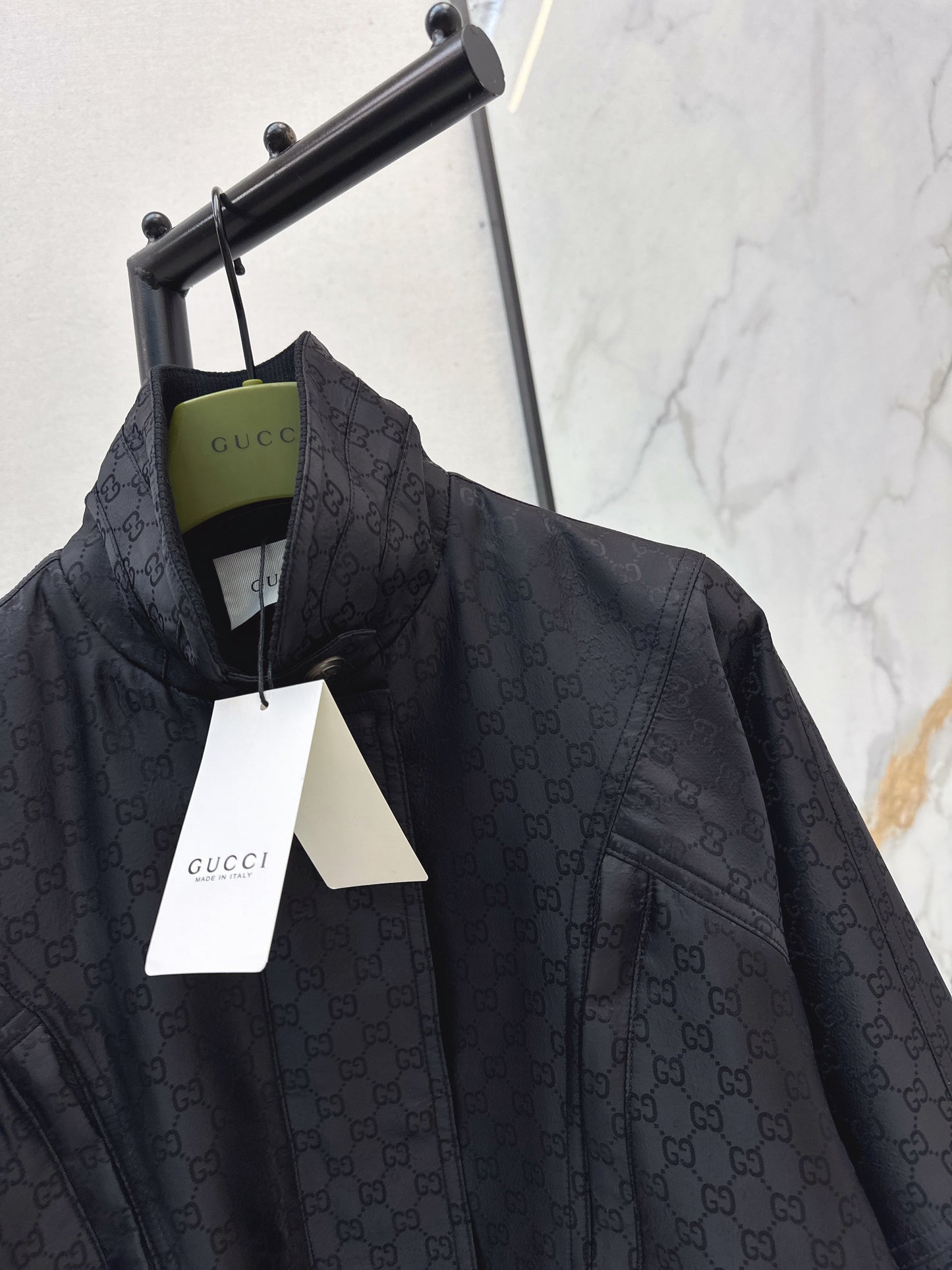 26 New Logo Jacquard Fabric Stand Collar Jacket