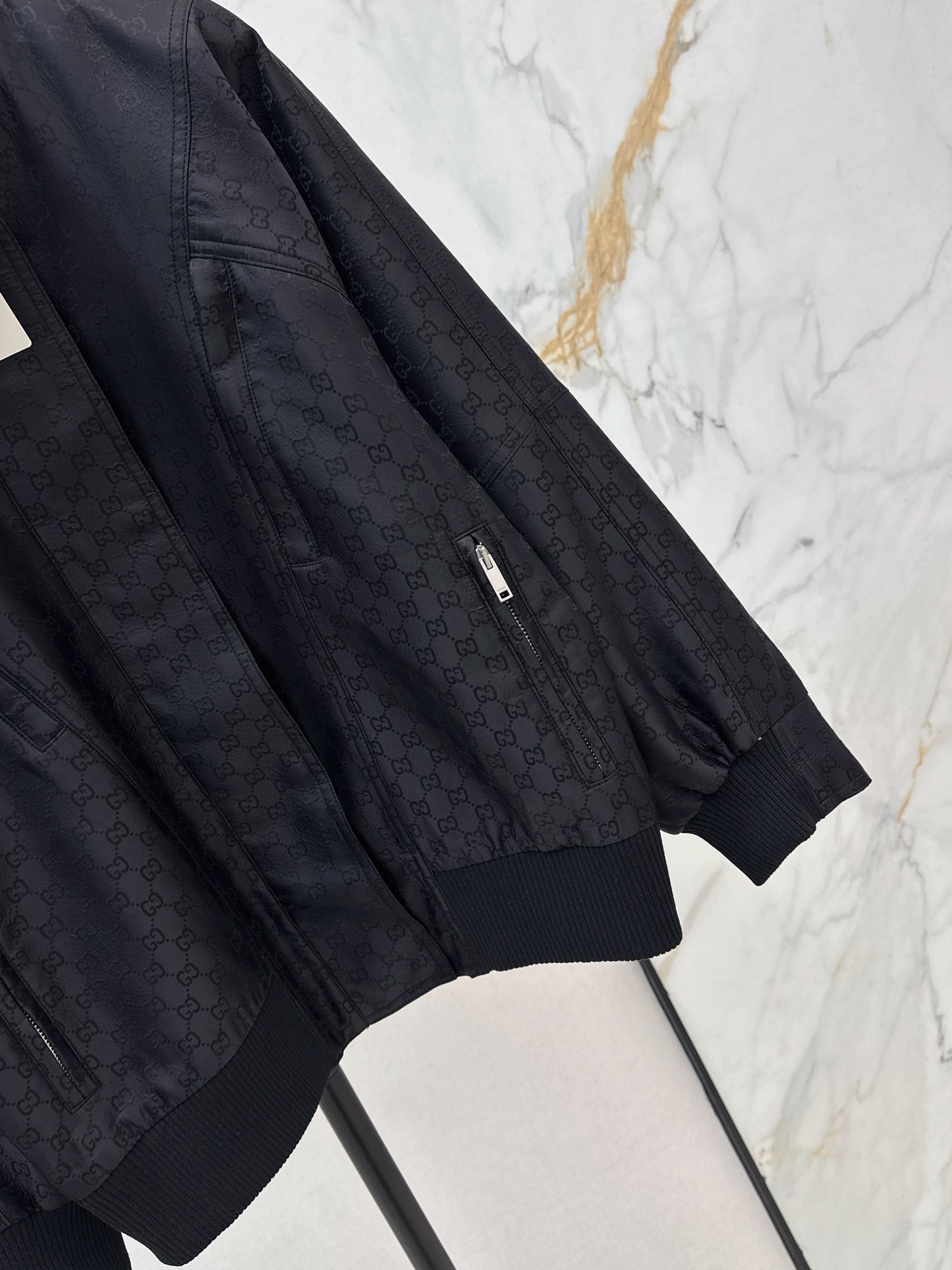 26 New Logo Jacquard Fabric Stand Collar Jacket