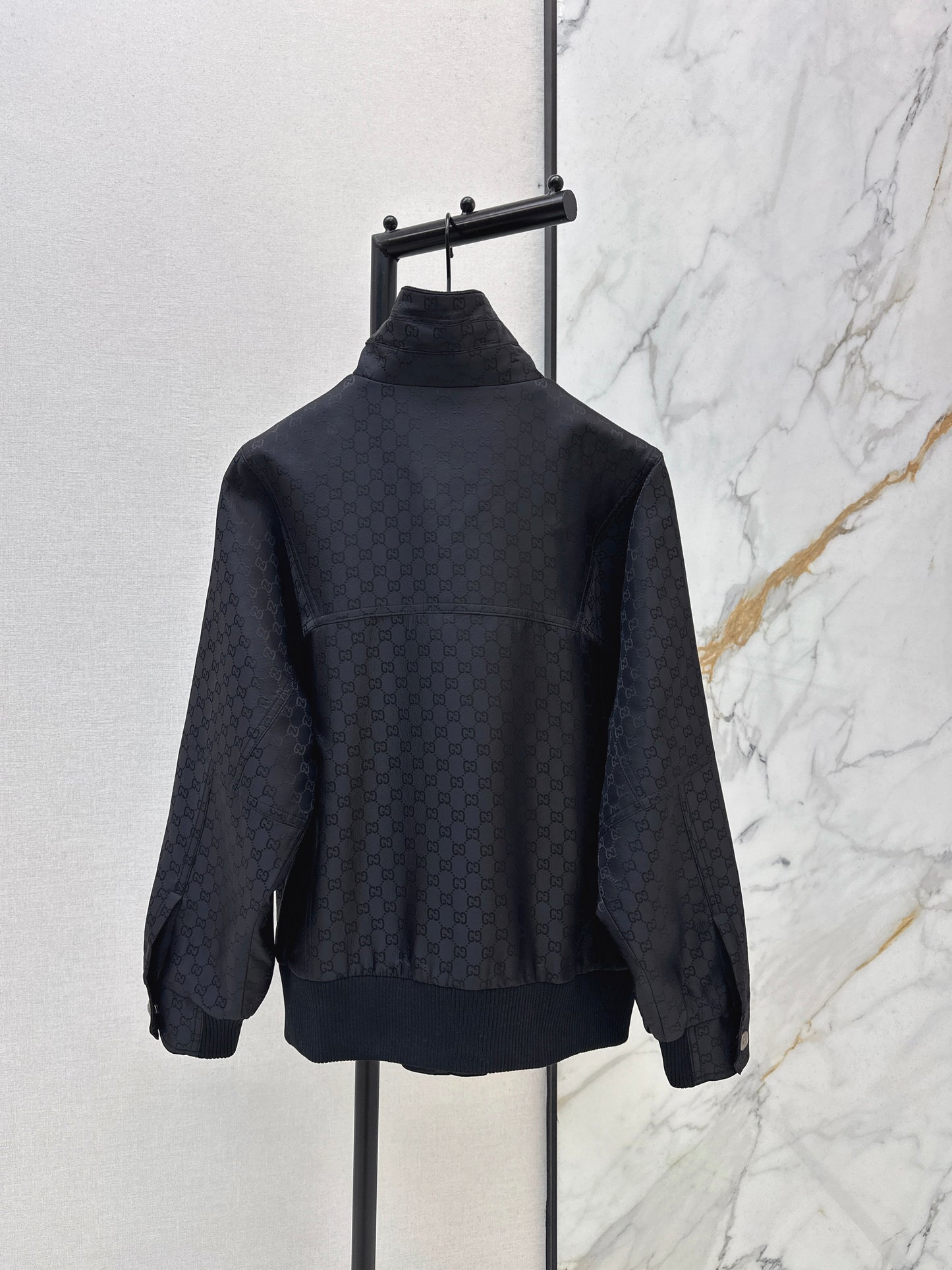 26 New Logo Jacquard Fabric Stand Collar Jacket