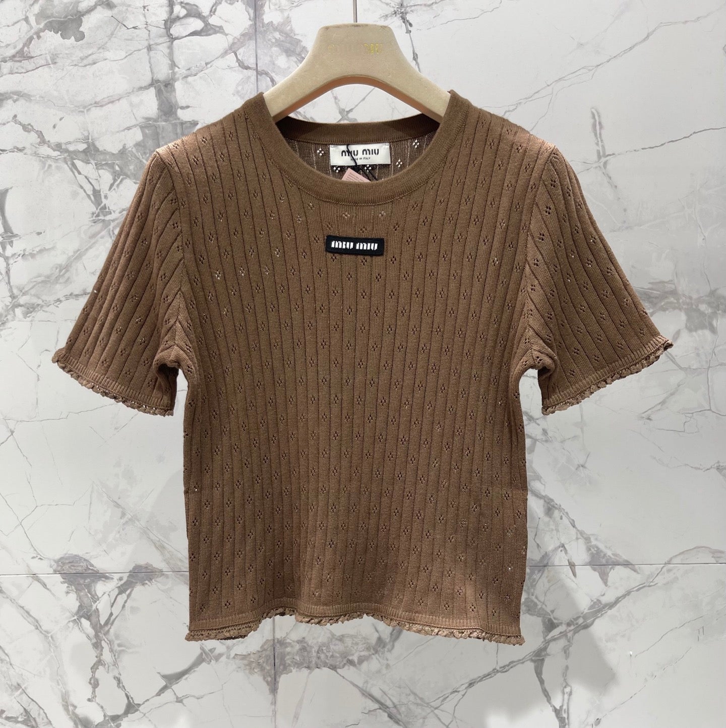26 New Style Ribbed Knit Sweater with Lace Trim