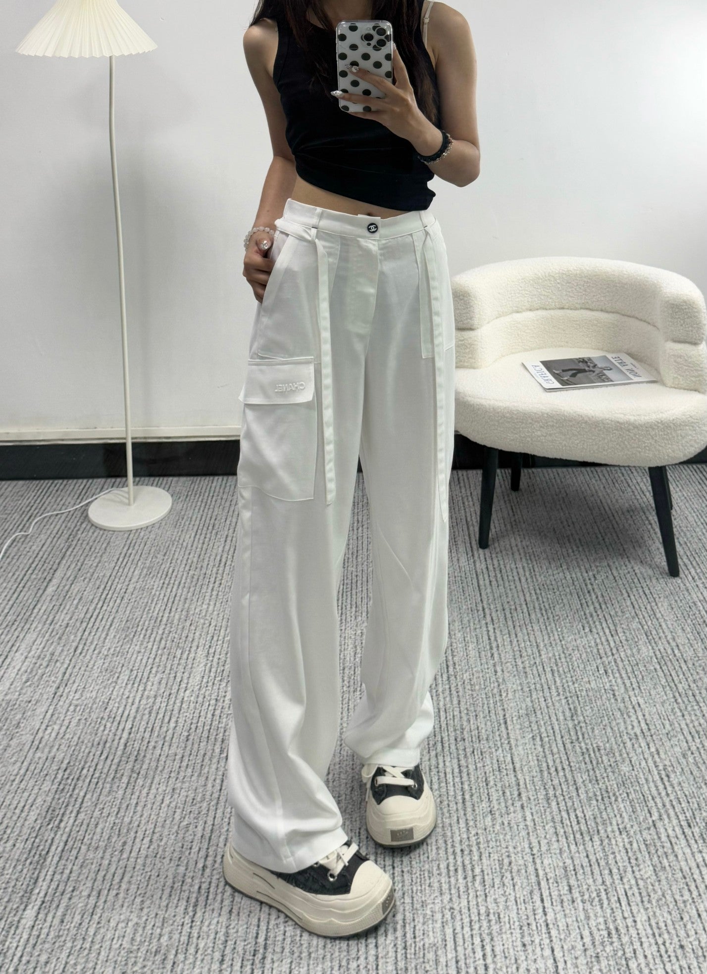 26. Straight-Leg Trousers with Drawstring Waist