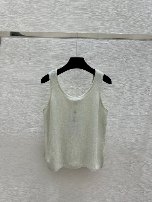 26 Rhinestone-Embellished Crew Neck Knit Vest