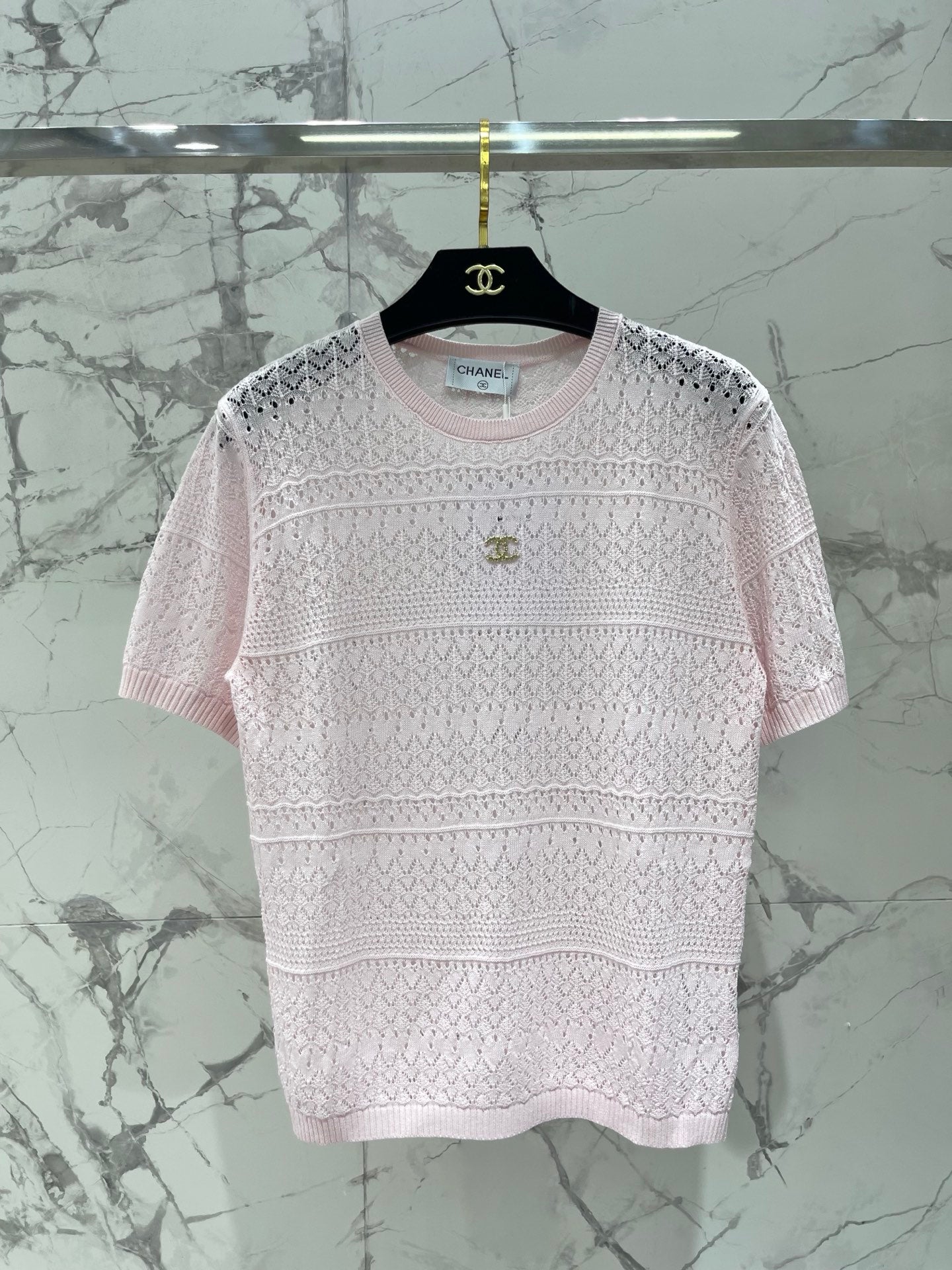 26. New Style Open-Knit Short-Sleeve Top