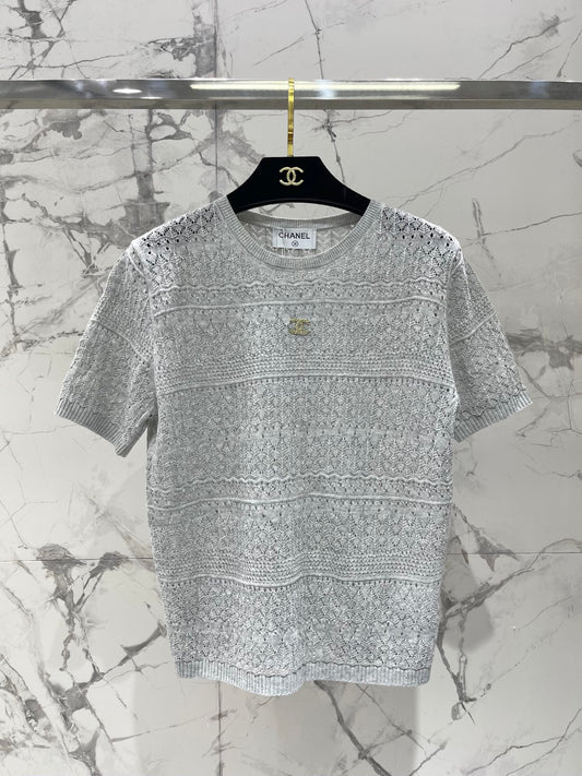 26. New Style Open-Knit Short-Sleeve Top