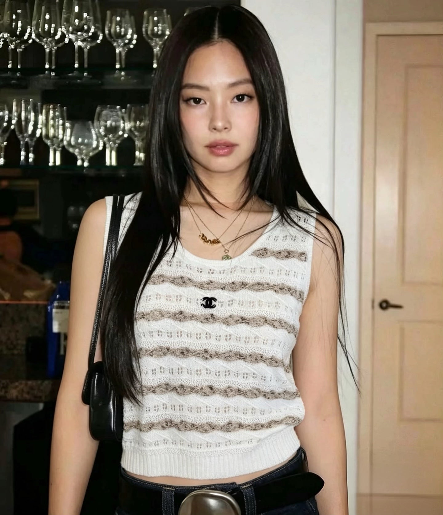 26SS Wave Pattern Hollow-Out Knitted Vest