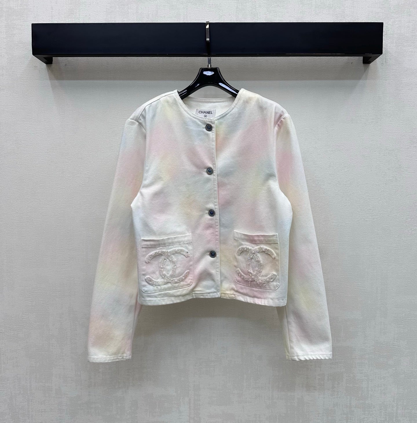 26SS tie-dye beaded denim jacket