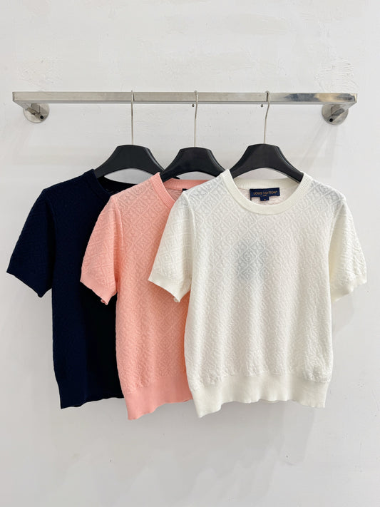 26SS Simple Diamond Jacquard T-shirt